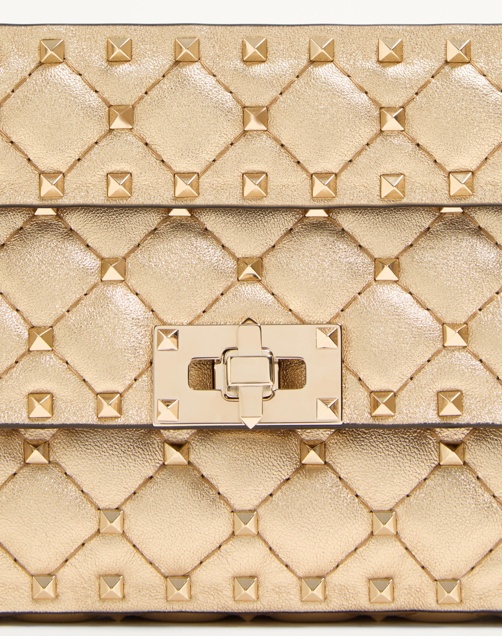 VALENTINO GARAVANI ROCKSTUD SPIKE SMALL LAMINATED NAPPA BAG - 8