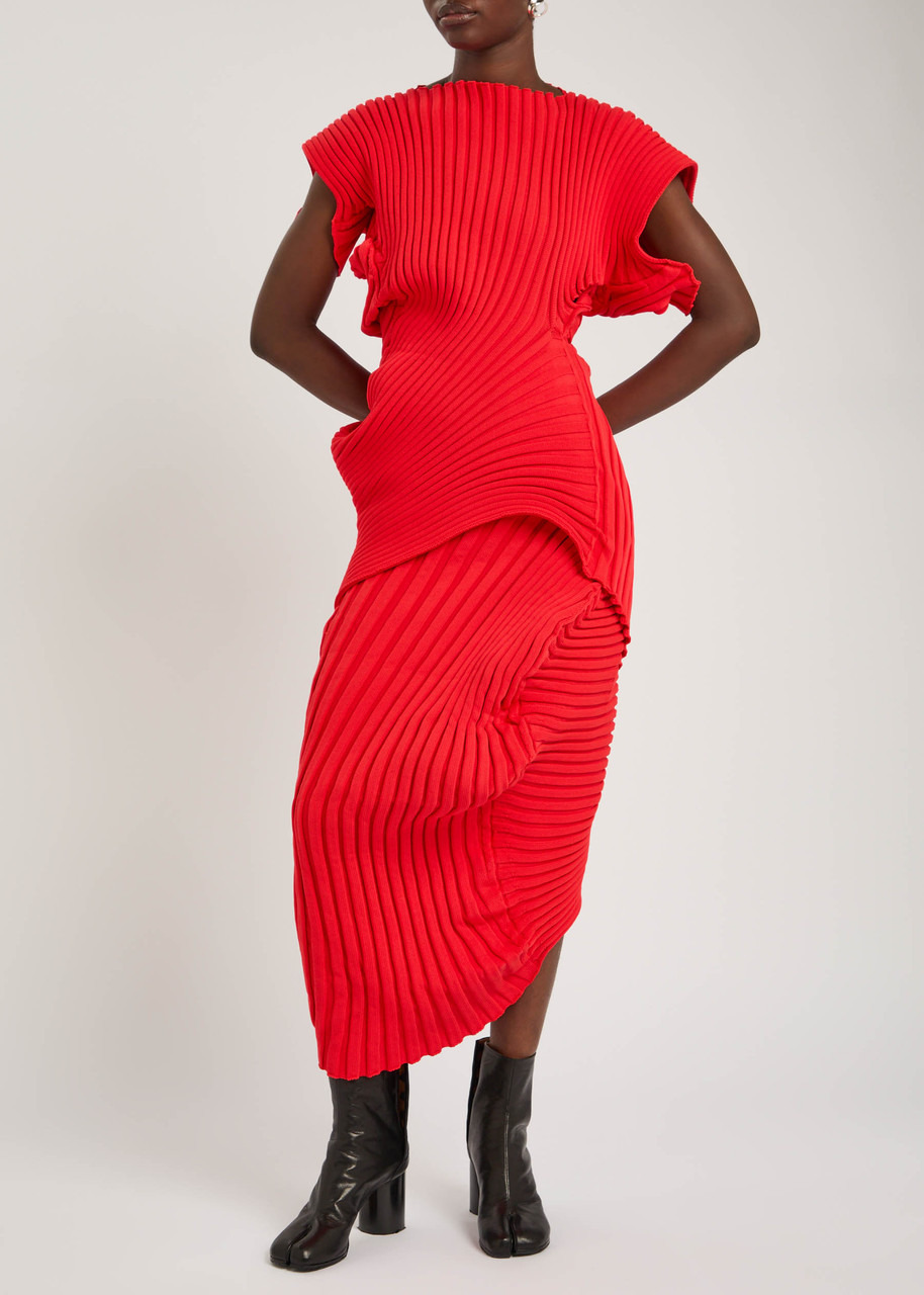 Homme Plissé Issey Miyake Asymmetric Ribbed-knit Midi Skirt - 4