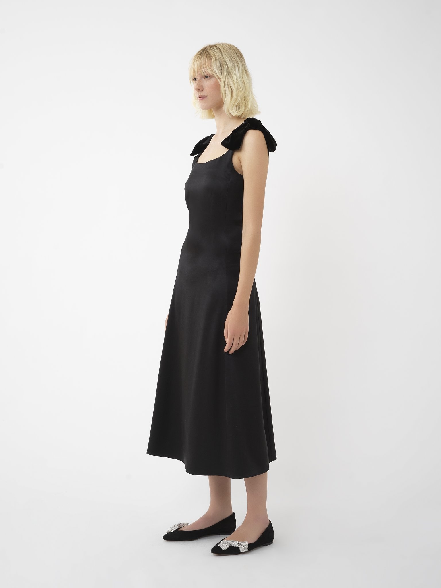 BOW-STRAP MIDI DRESS - 5