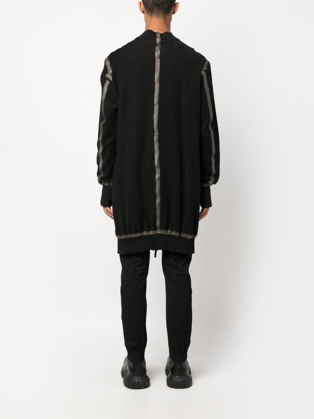 seam-detailing zip-up midi coat - 4