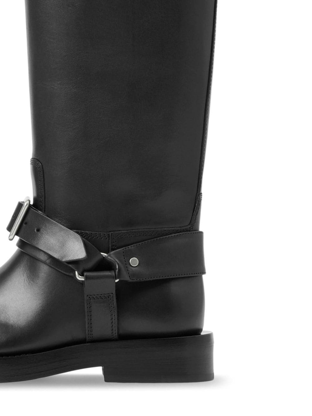 Saddle knee-high leather boots - 2