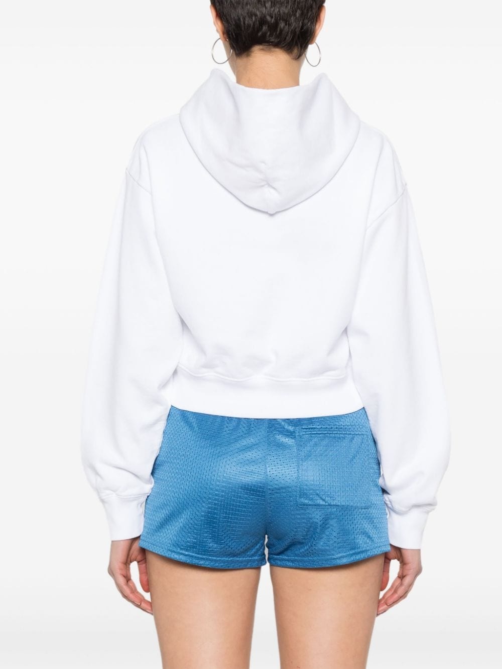 logo-print cotton hoodie - 4