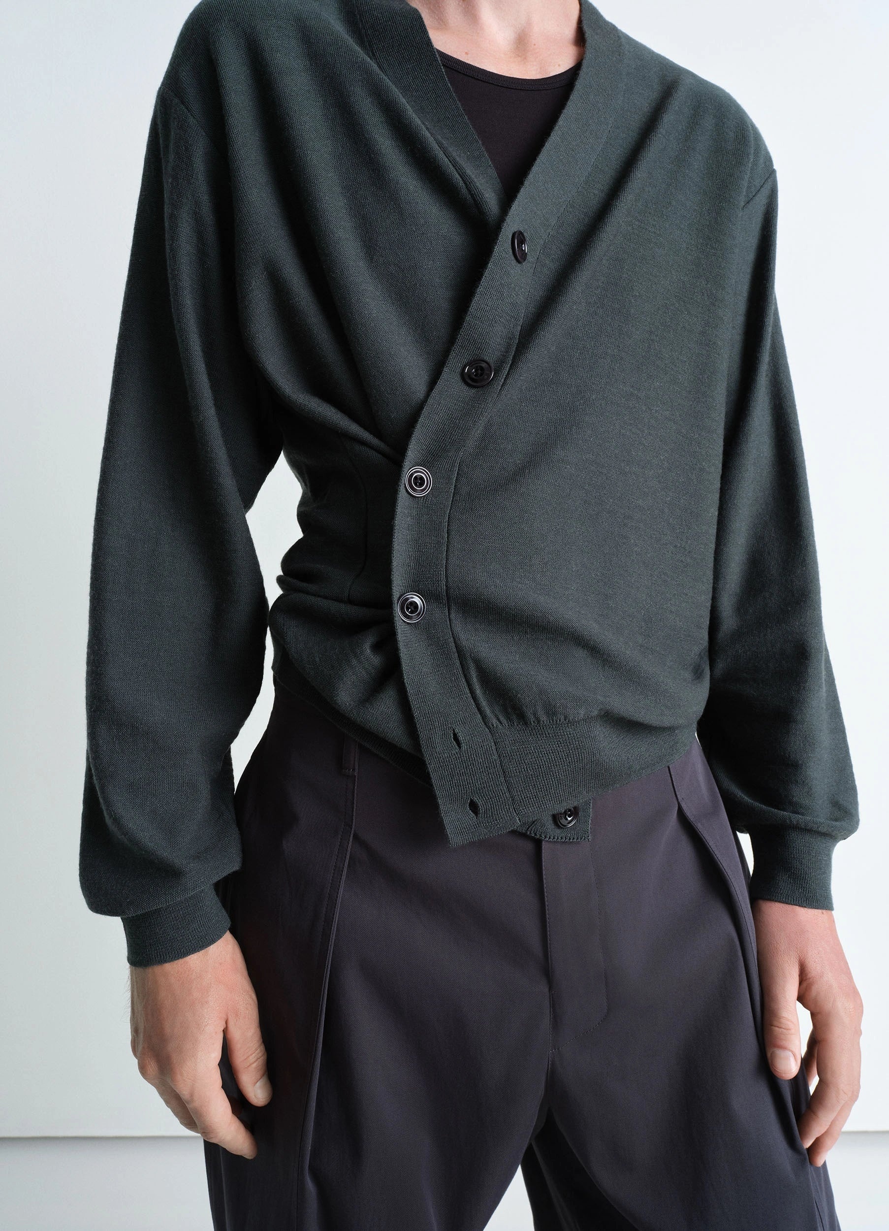 24ss Lemaire twisted cardigan グレー Lemaire RELAXED TWISTED CARDIGAN | REVERSIBLE