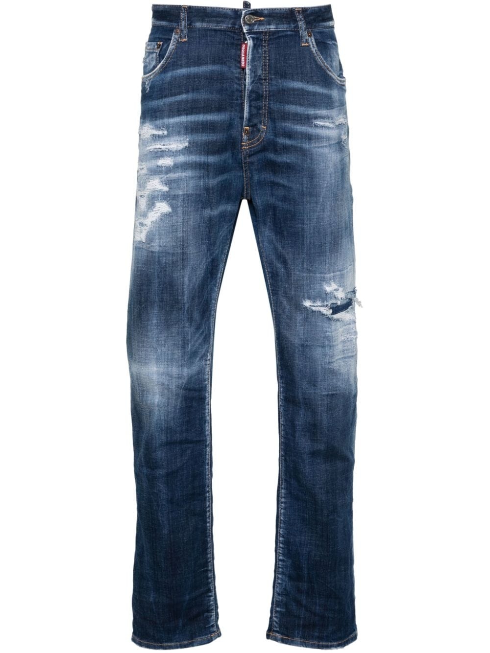 Dark Ripped Cast Wash Bro straight-leg jeans - 1