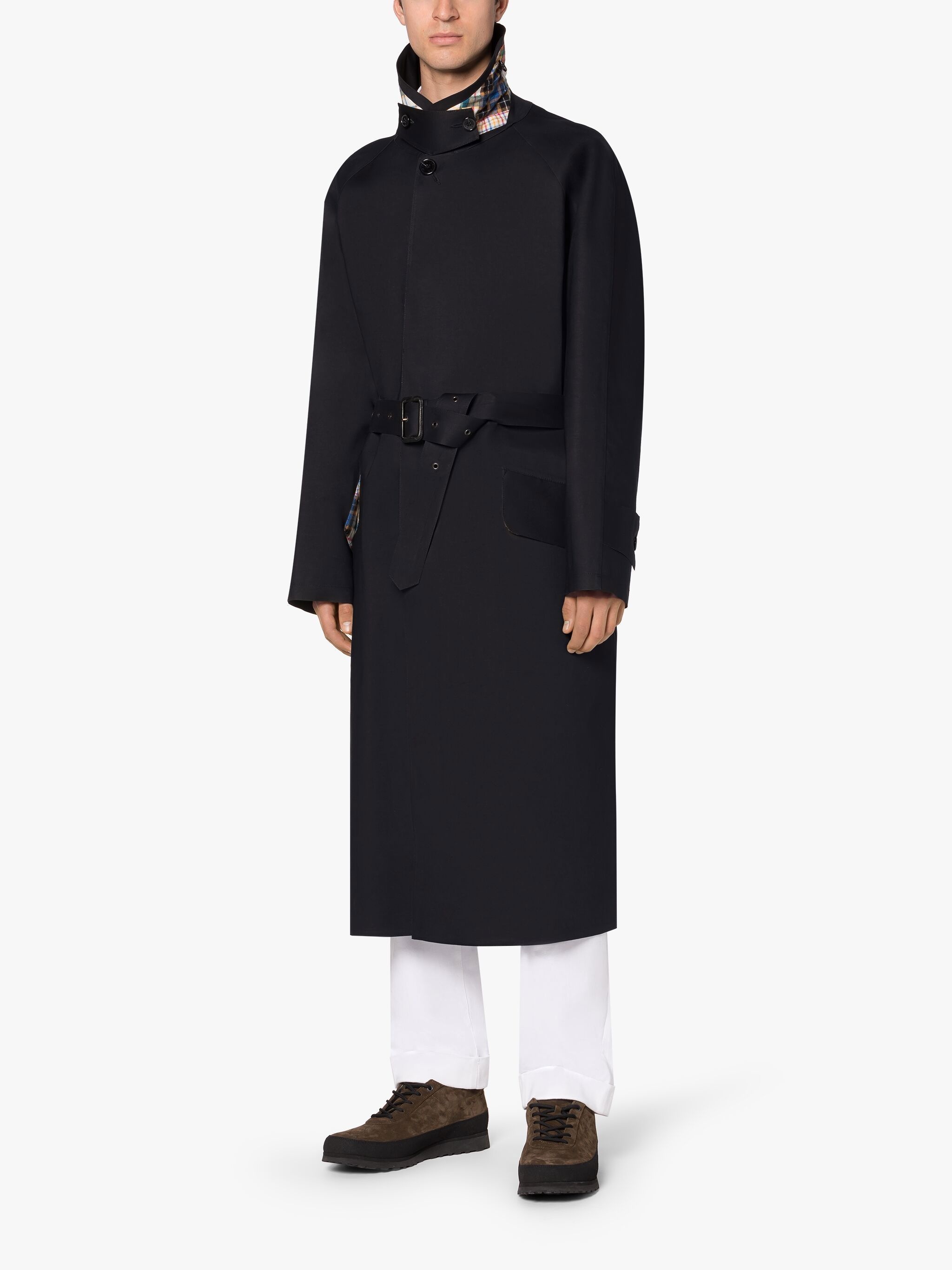 ST HONORE BLACK BONDED COTTON COAT - 4