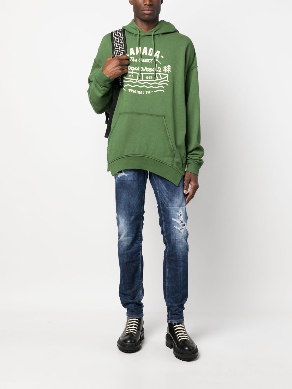 graphic-print cotton hoodie - 2