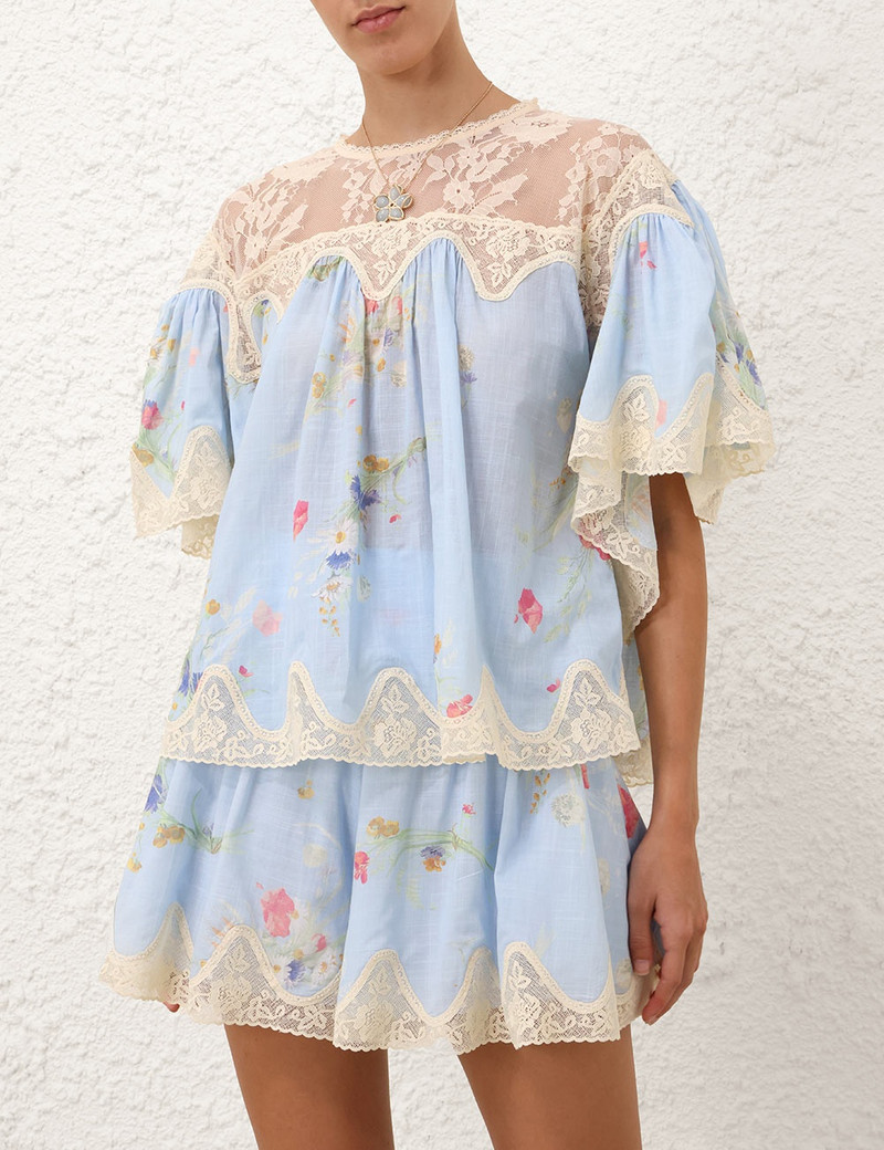 Zimmermann LUCKY LACE TRIM BLOUSE outlook