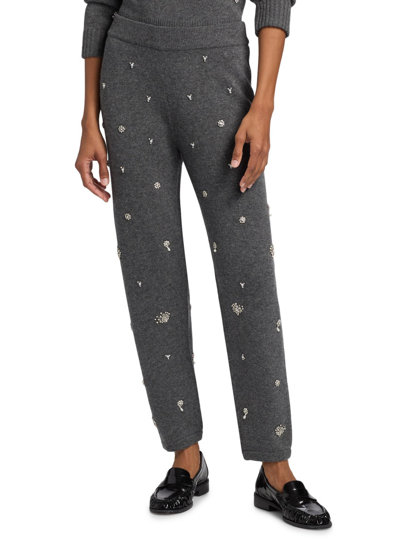 Women's Kandace Embellished Wool-Cashmere Joggers - Charcoal Grey 3