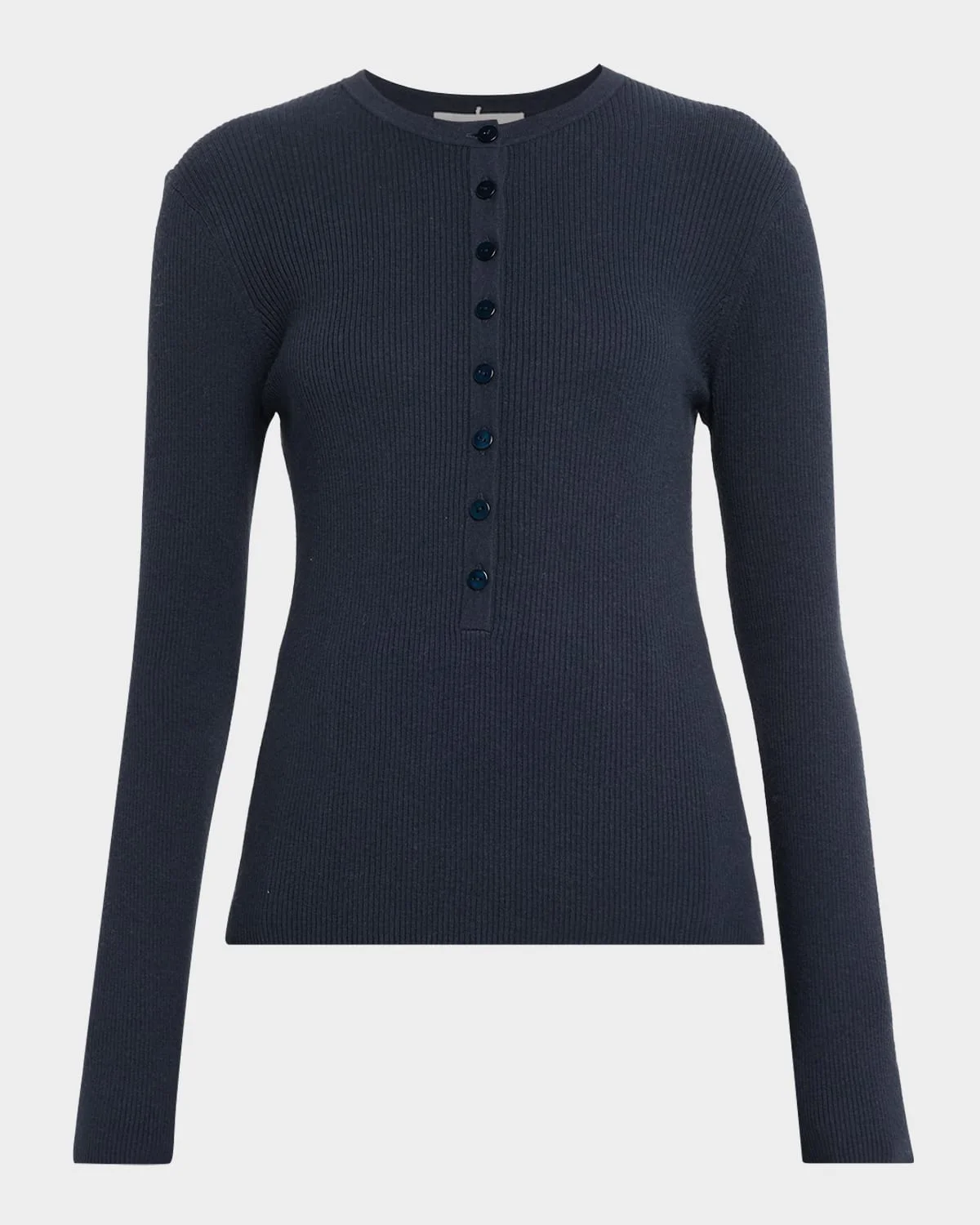 Airi Cotton-Cashmere Henley Sweater - 1