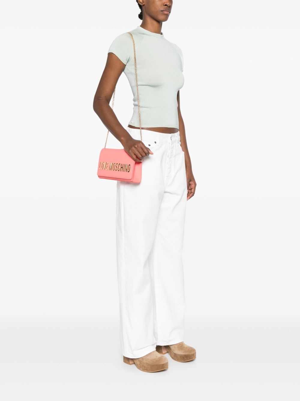 logo-lettering clutch bag - 2