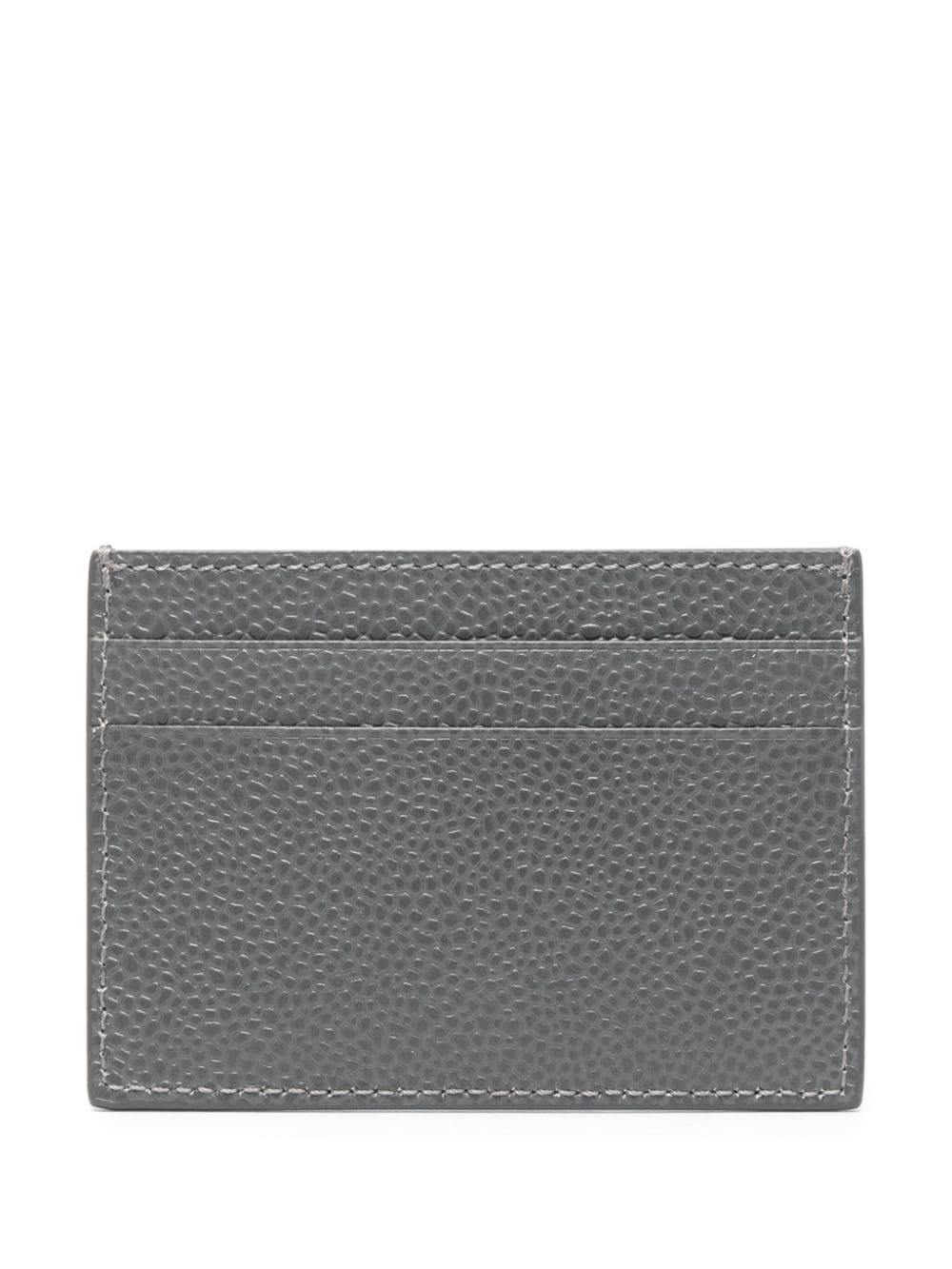 grosgrain-tab leather cardholder - 2