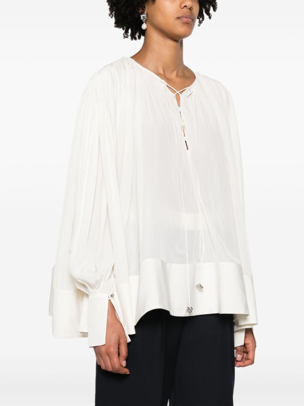 gathered drop-shoulder kaftan - 3