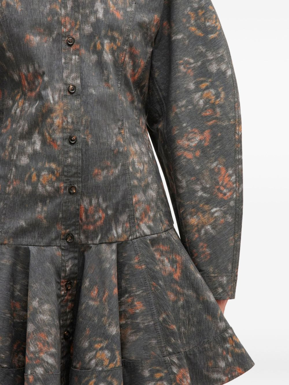 printed buttoned dress - 4