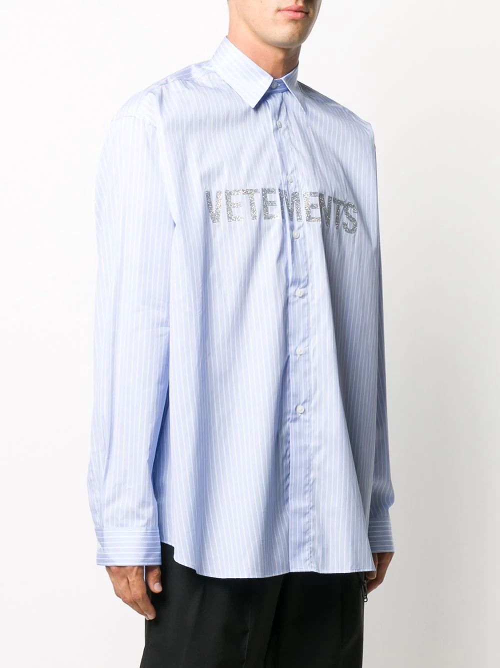 logo print oversized shirt - 4