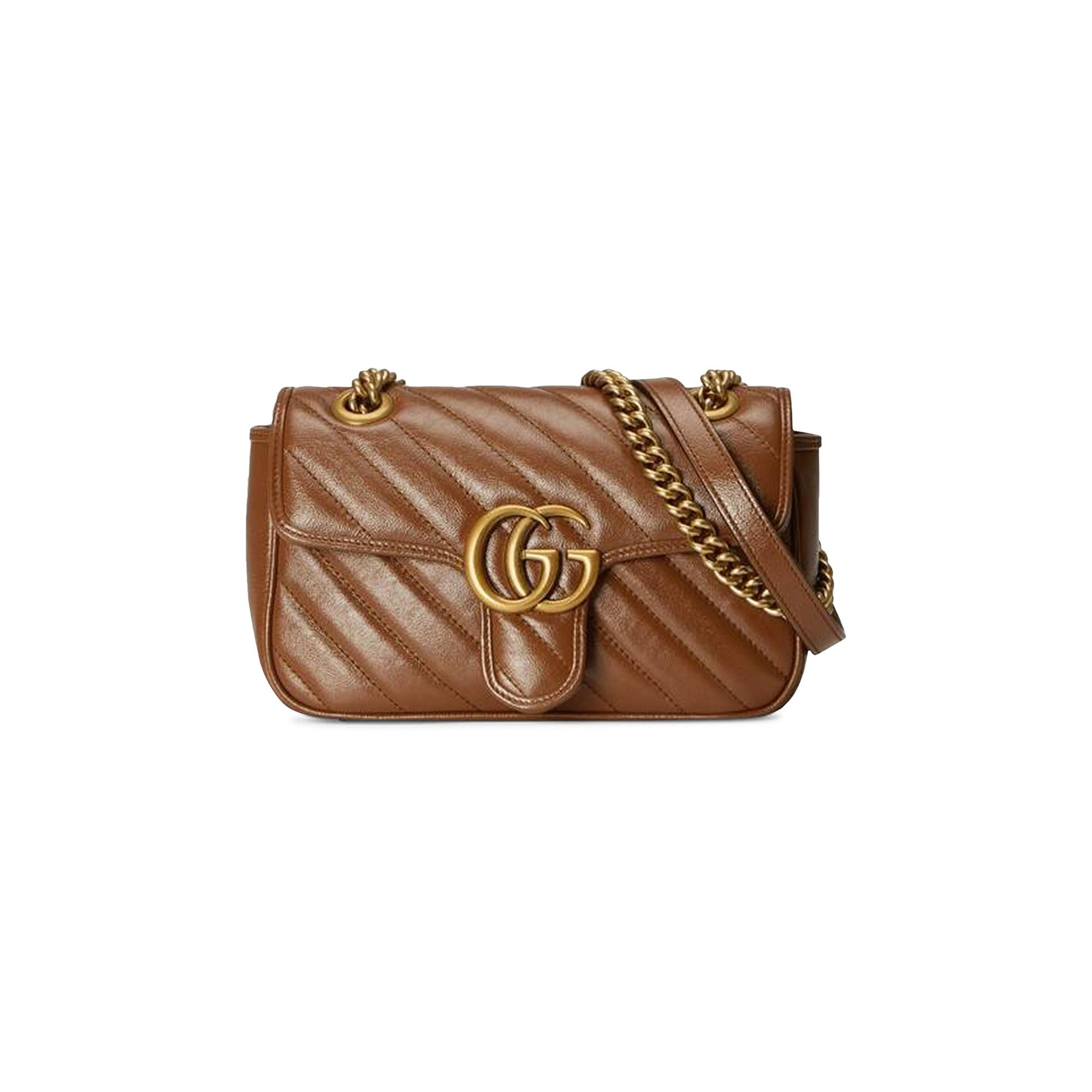 Gucci GG Marmont Mini Matelassé Shoulder Bag 'Brown' - 1