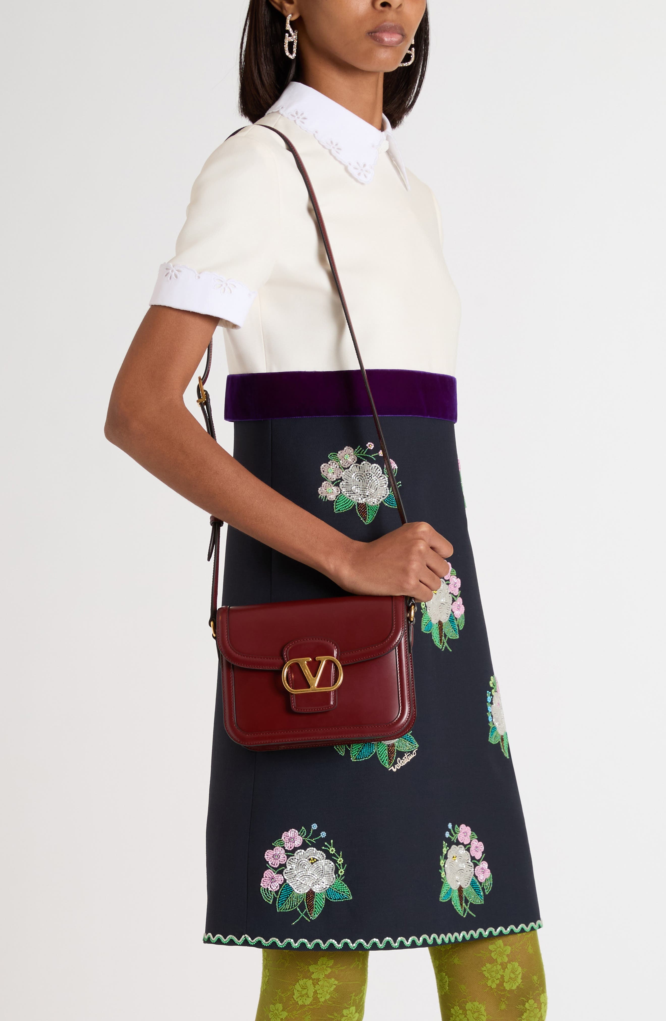 Valentino Garavani Small 9TO5 Leather Shoulder Bag in Brick Ruby at Nordstrom - 2
