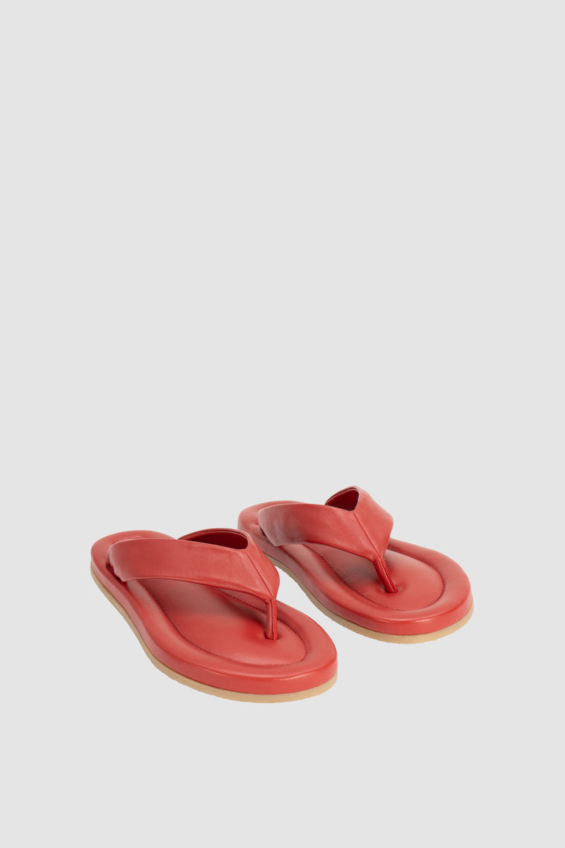 BY FAR Dasha 2.0 Blood Red Nappa Leather Flip-Flop Sandal outlook
