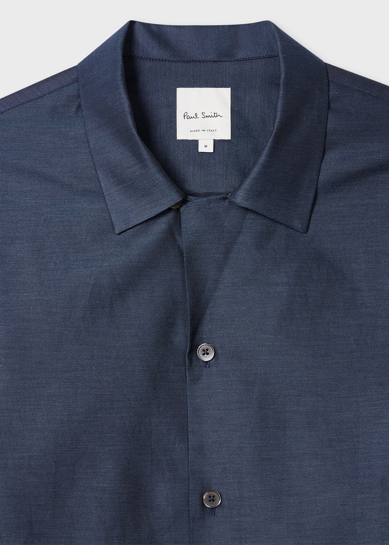 Navy Brushed Cotton-Twill Short-Sleeve Shirt - 3