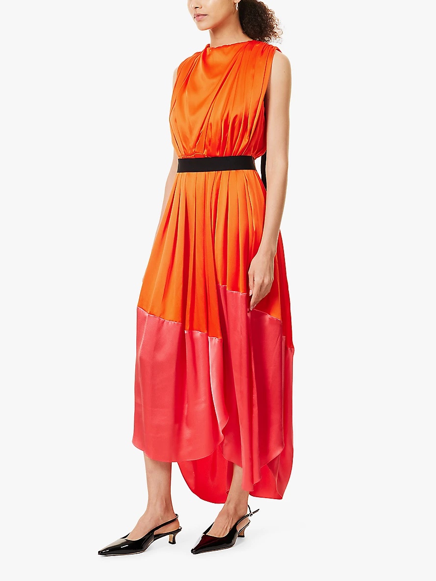 Aldona pleated relaxed-fit silk maxi dress - 3