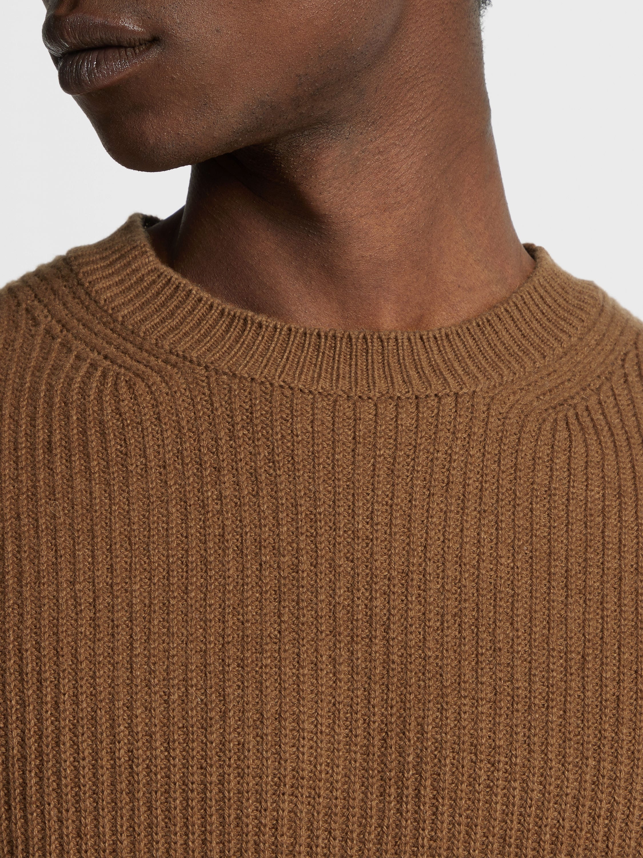 DARK FOLIAGE MÉLANGE OASI CASHMERE CREWNECK - 4