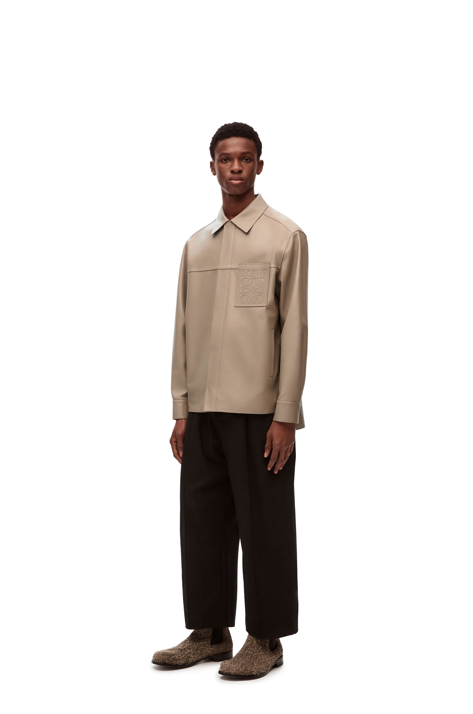 Zip-up overshirt in nappa lambskin - 2