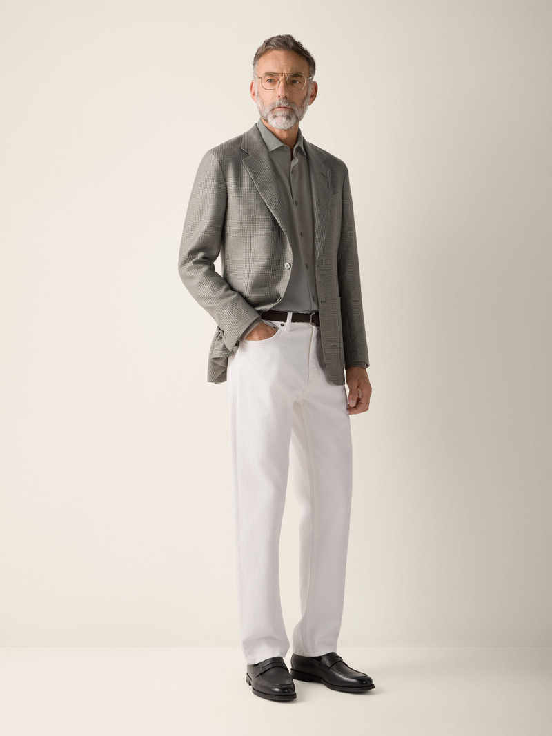 ZEGNA DARK TAUPE CASHMERE SILK AND LINEN JACKET outlook