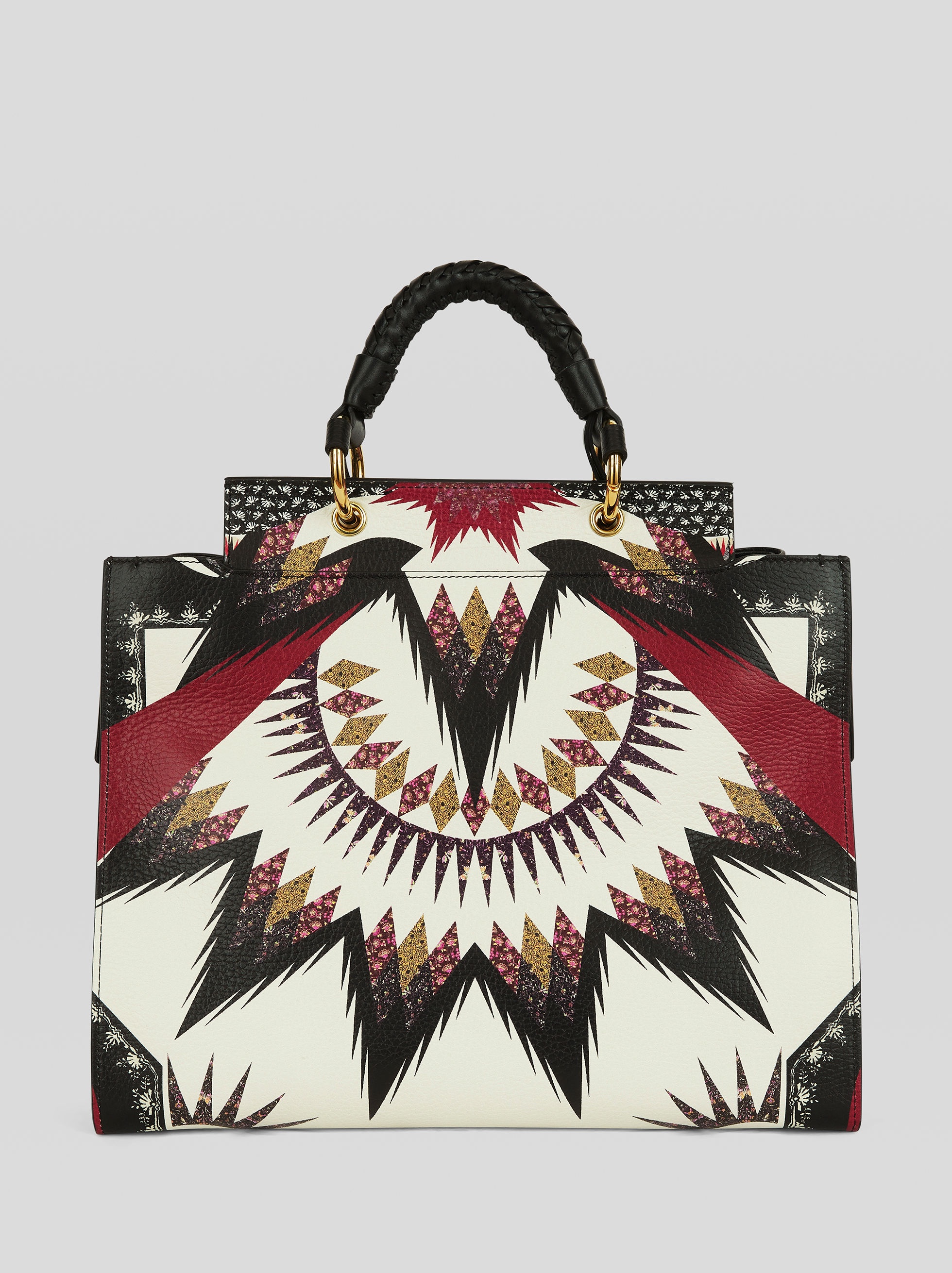 GEOMETRIC PRINT LEATHER HANDBAG - 3