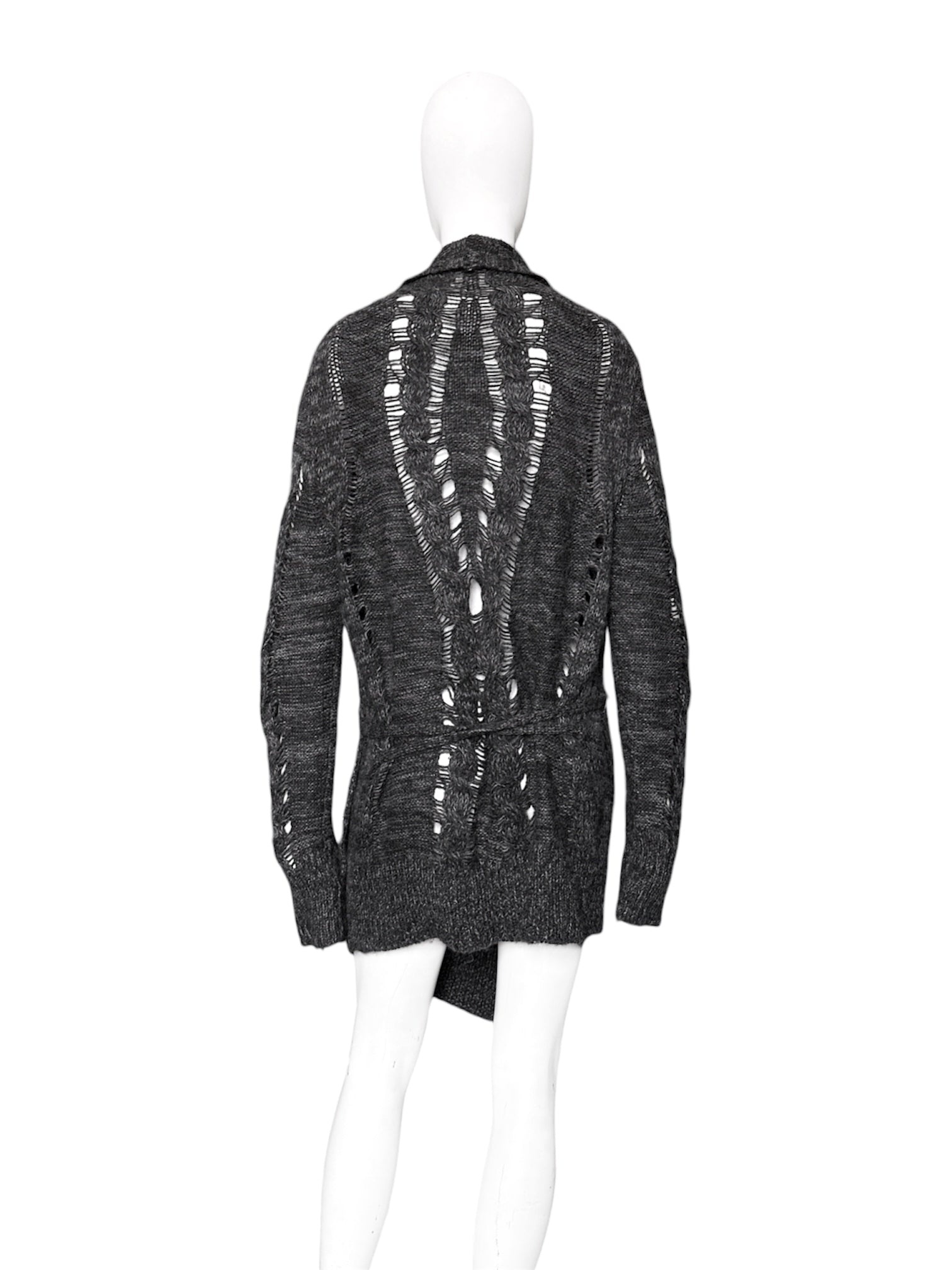 Ann Demeulemeester Fall 2010 Asymmetrical Alpaca Knit Long Cardigan - 6