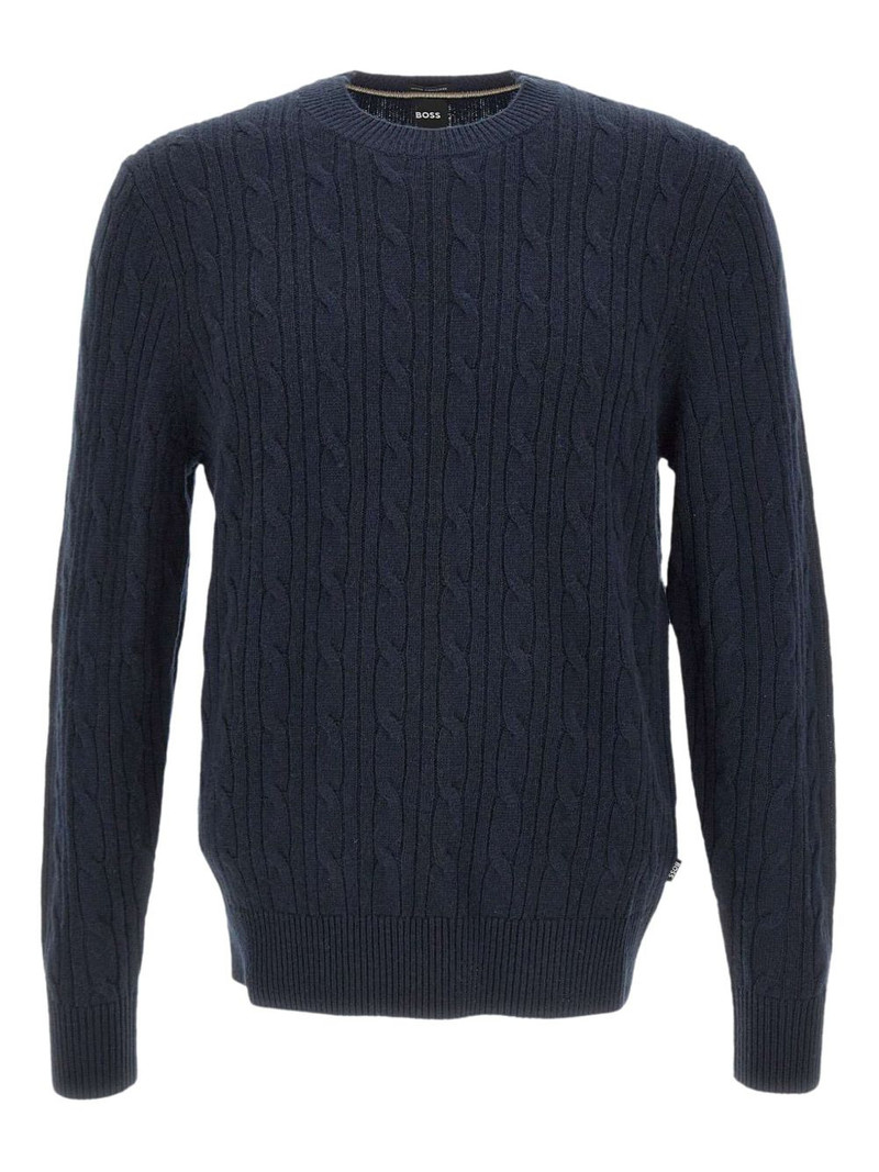 cable knit crew neck sweater 1