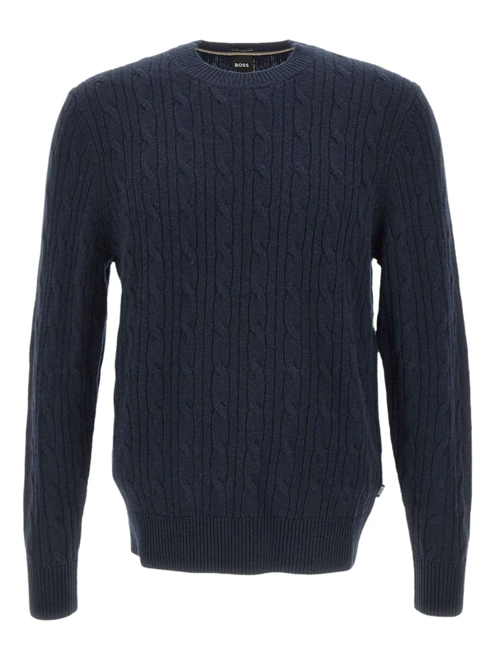 cable knit crew neck sweater - 1