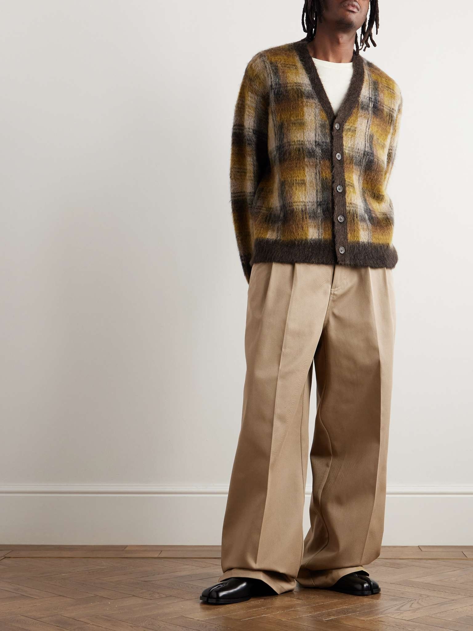 + Pendleton Skater Wide-Leg Pleated Panelled Twill and Checked Virgin Wool Trousers - 2