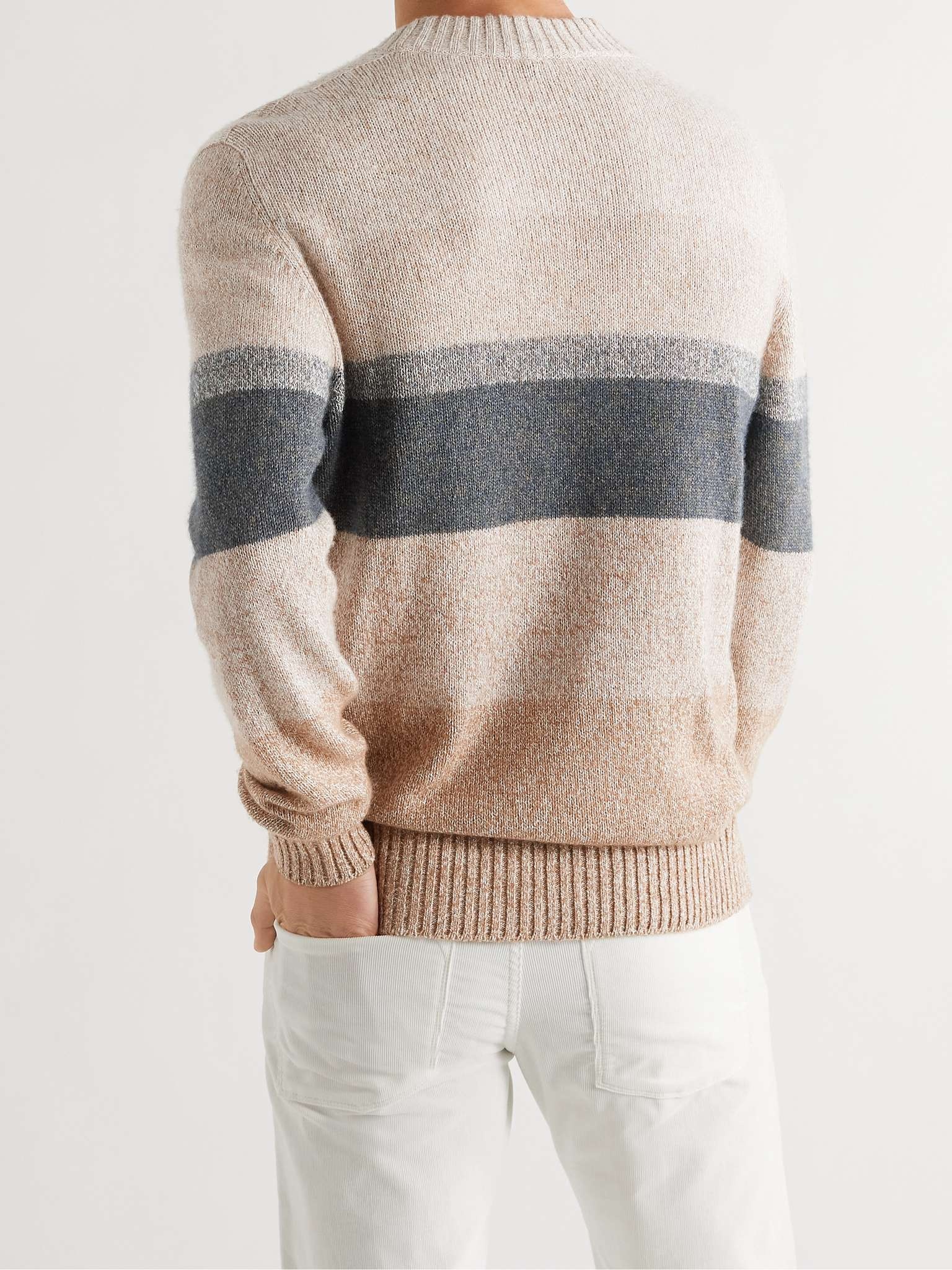 Striped Silk, Camel and Cashmere-Blend Sweater - 4