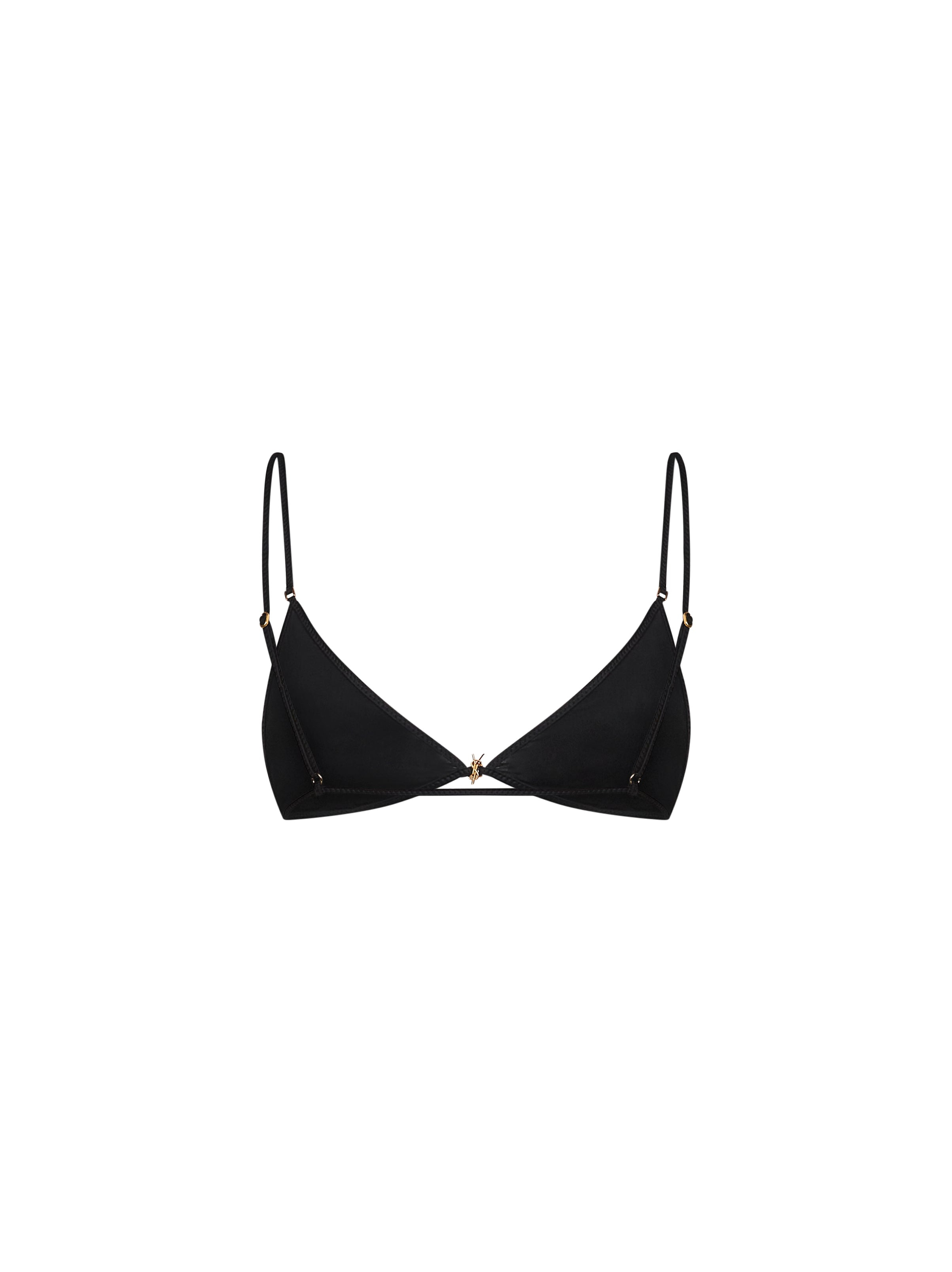 Saint Laurent Women Black Stretch Viscose Triangle Bra - 2
