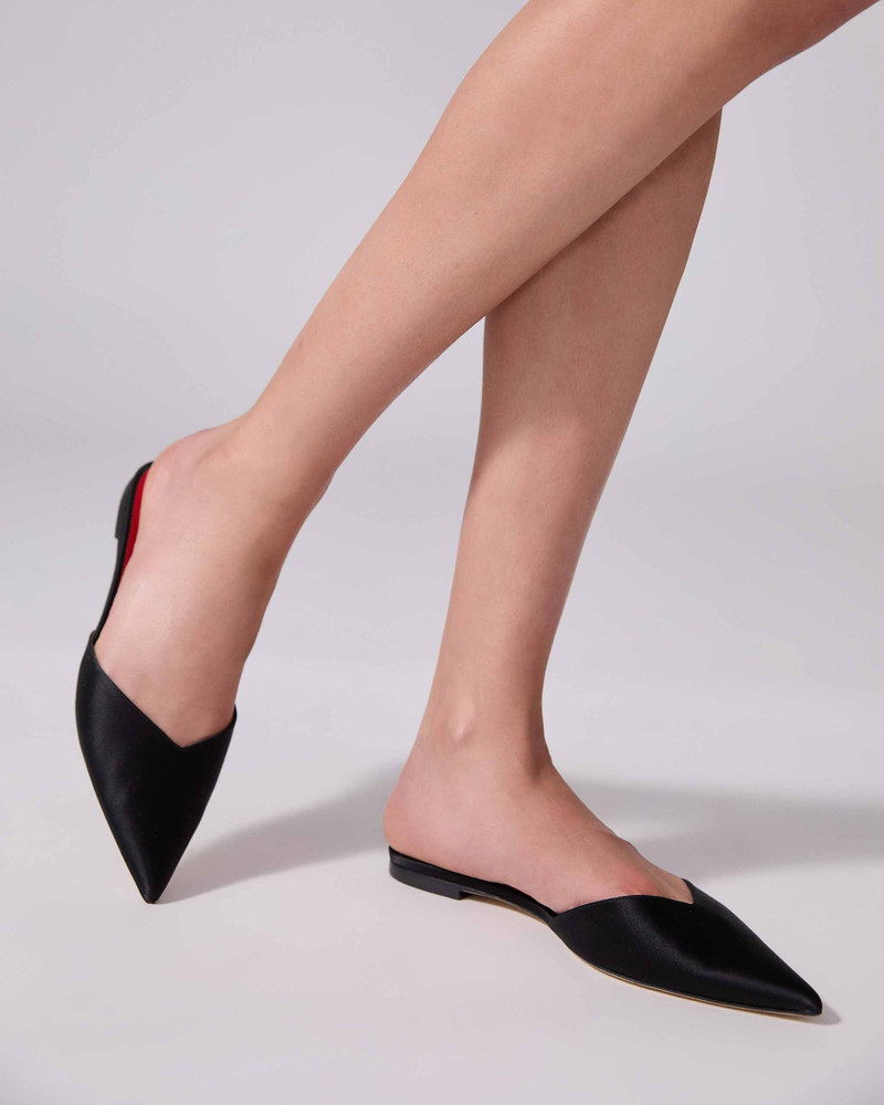 Satin Flat Mule 3