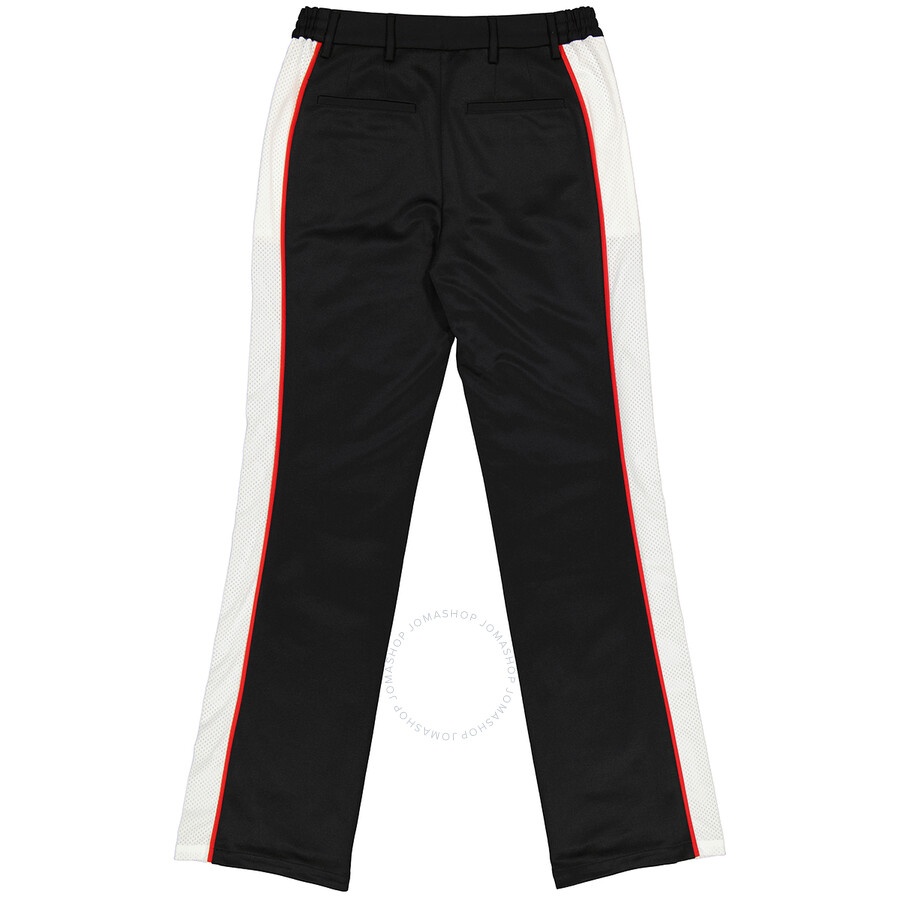 Burberry Black Mesh Striped Jersey Tailored Trousers - 5