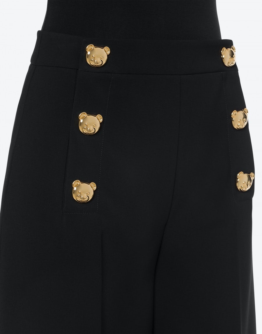 TEDDY BUTTONS CREPE CROPPED TROUSERS - 4