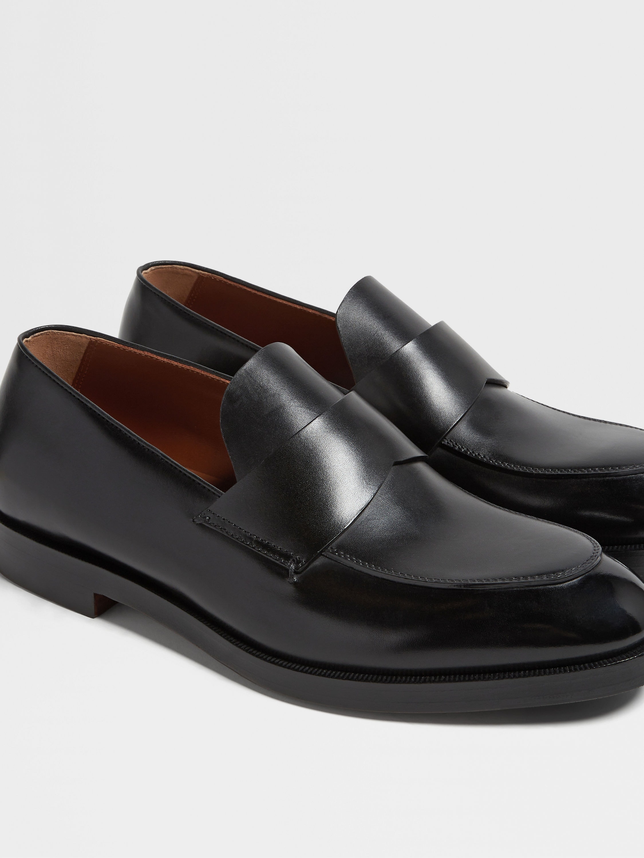 BLACK LEATHER TORINO LOAFERS - 4