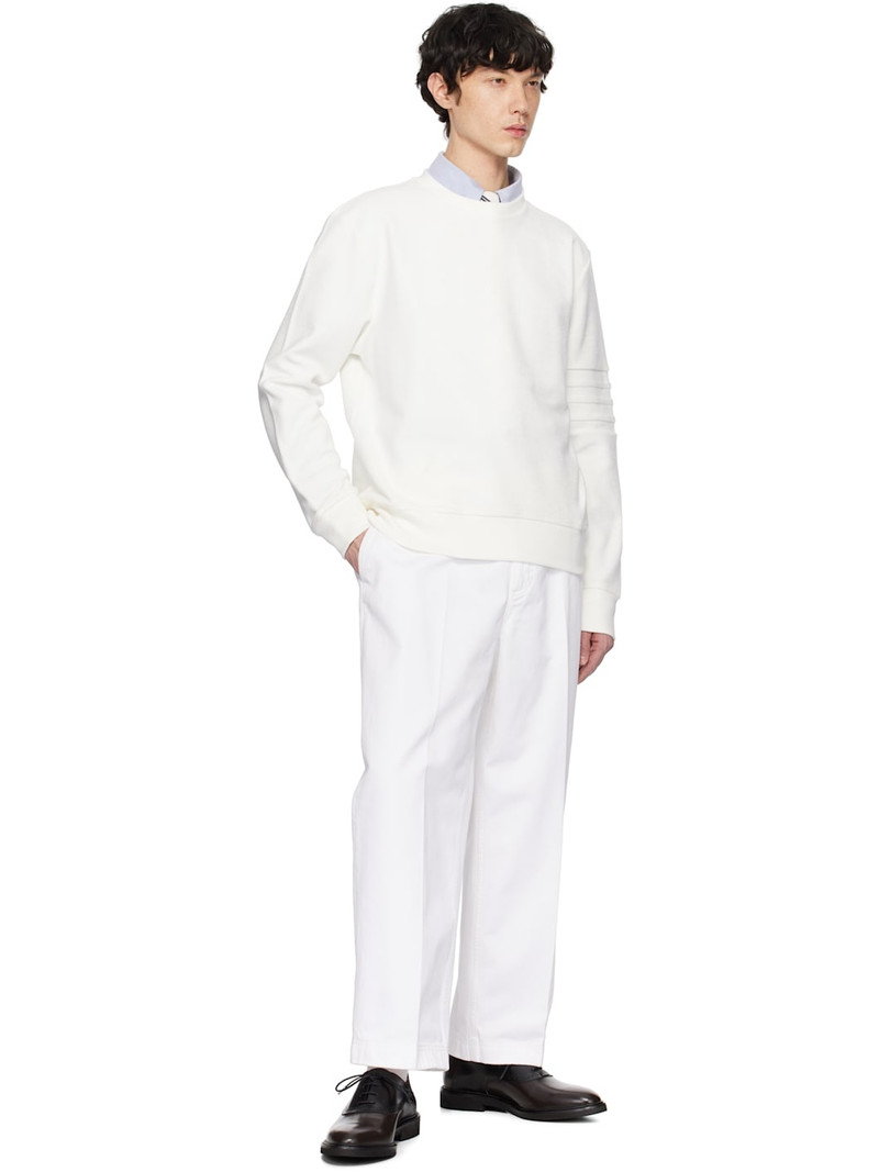 Thom Browne White Reverse Loopback Sweatshirt outlook