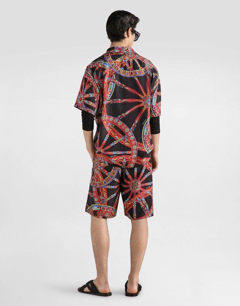 Carretto-print silk jacquard vanity bermuda 3