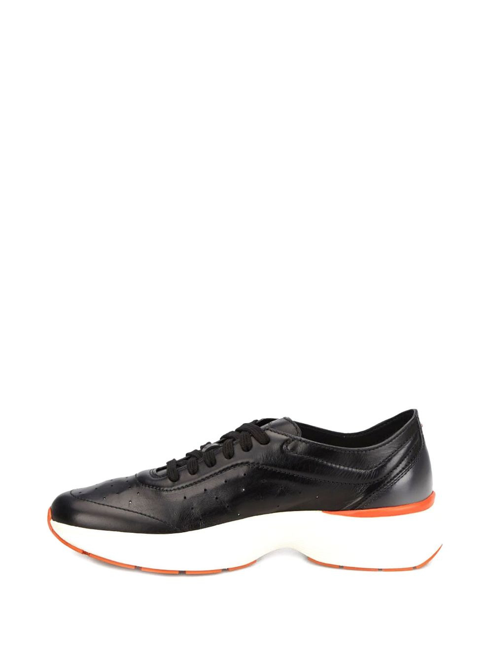 perforated leather low-top sneakers - 3