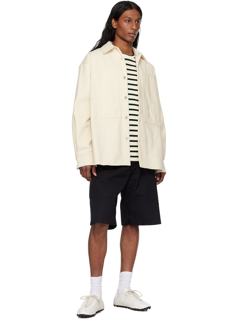 Jil Sander Black Embroidered Logo Cargo Shorts outlook