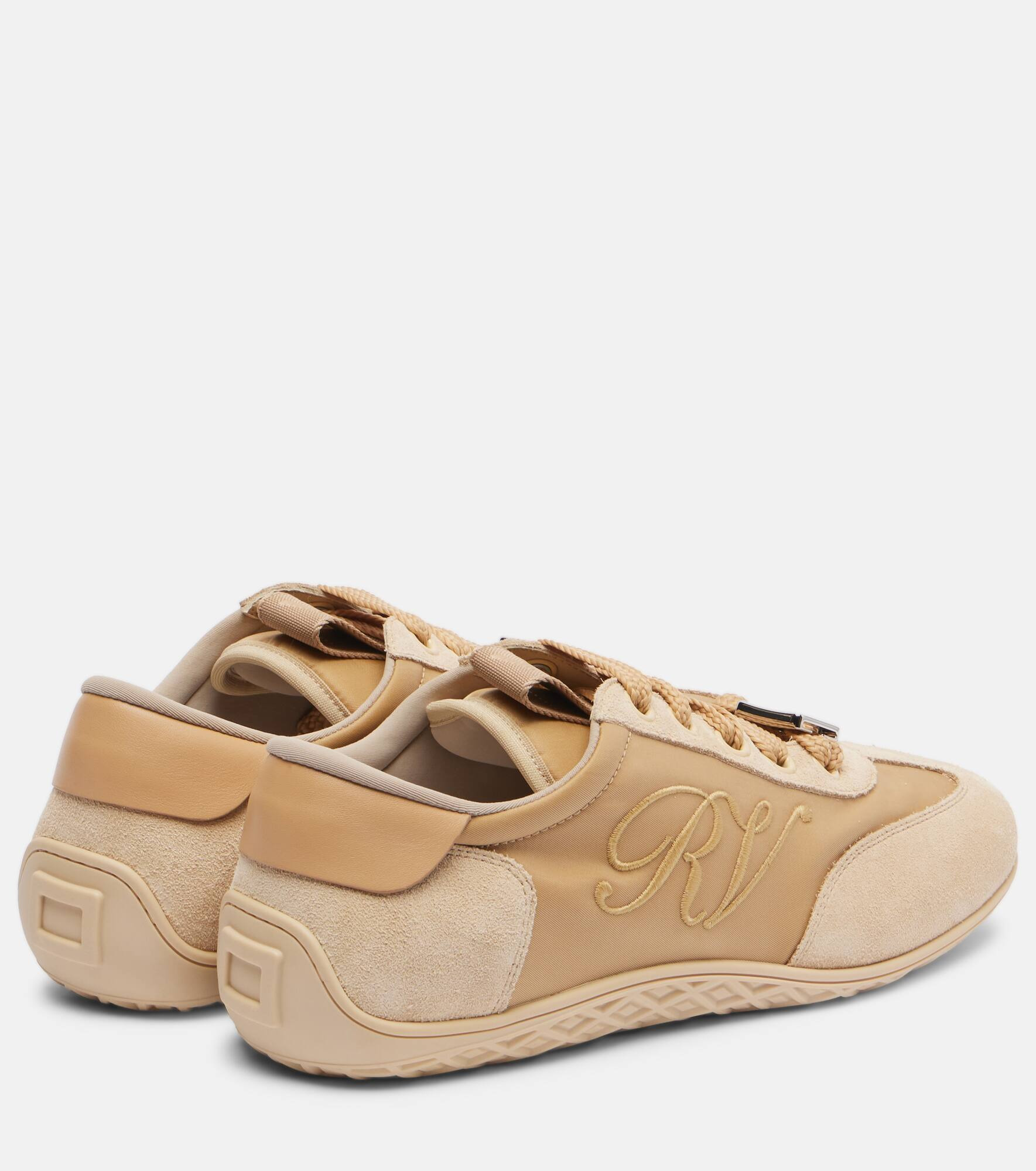 Viv Low leather-trimmed satin sneakers - 2