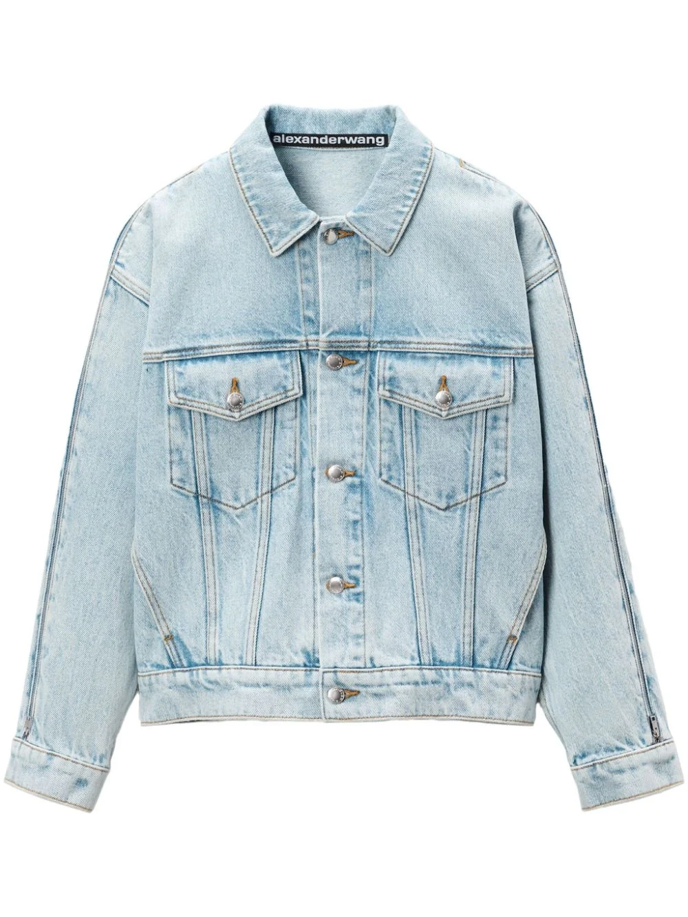 zip-sleeved denim jacket - 1