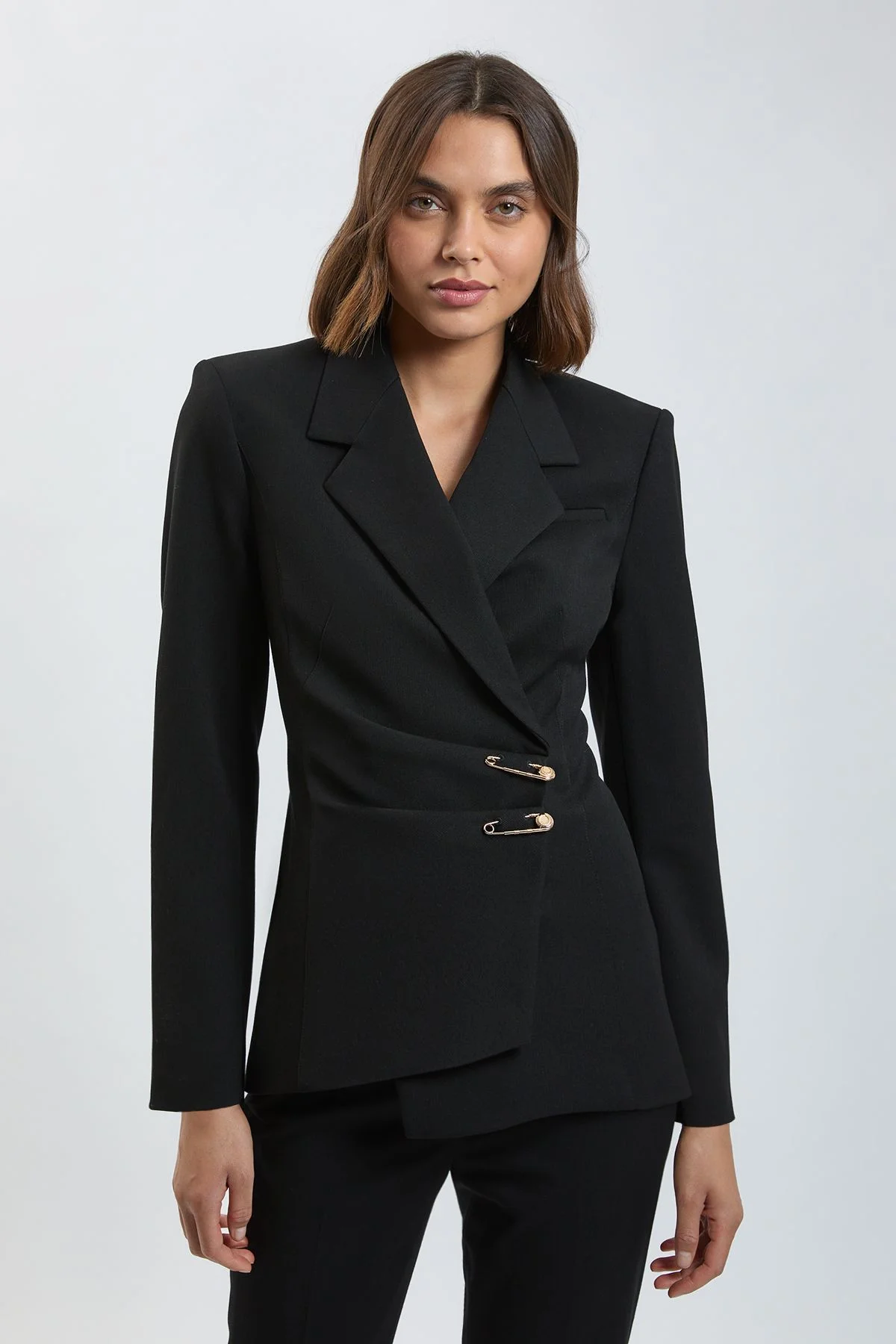 Trim Detail Tailored Single Breasted Blazer - 1
