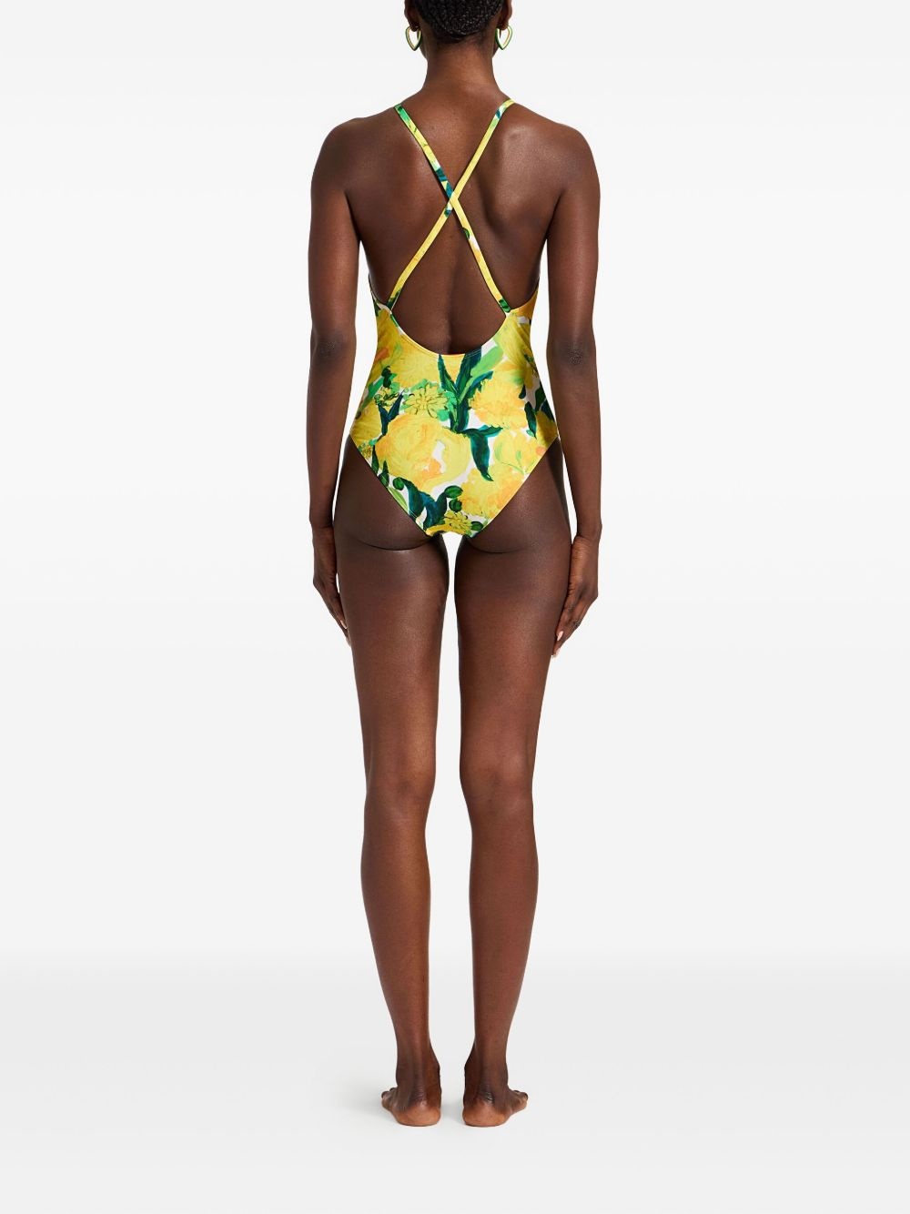 floral-print halter swimsuit - 3