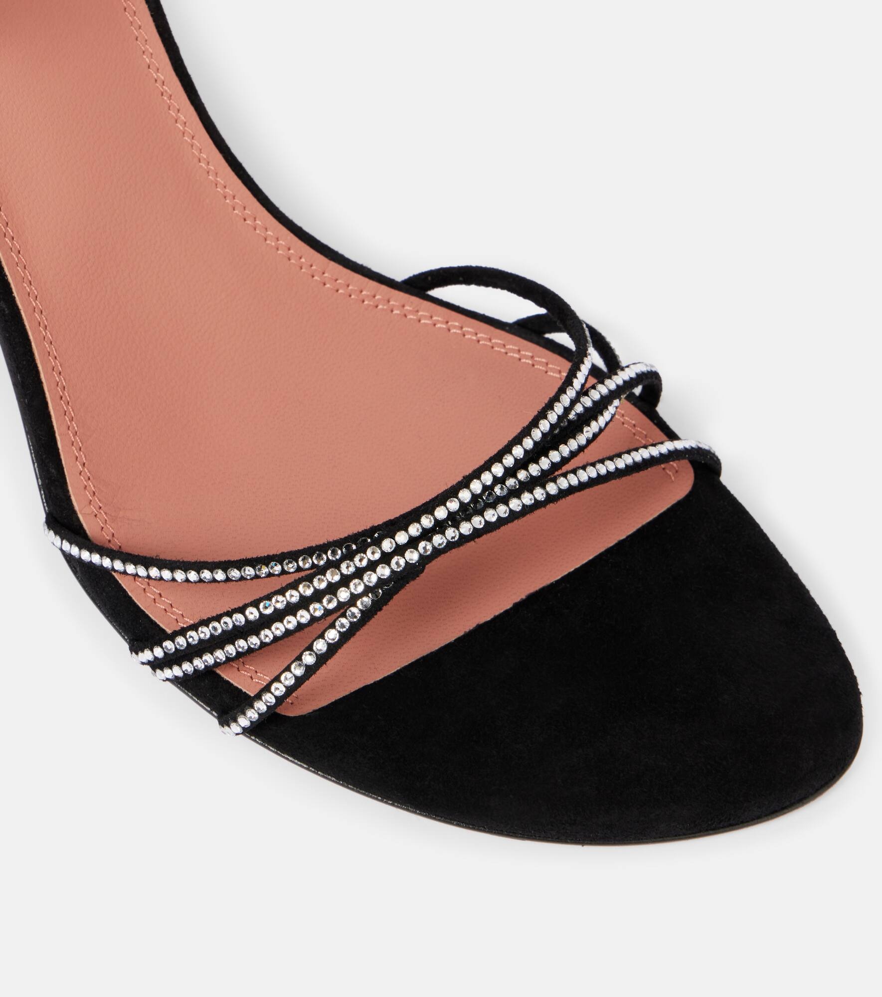 Lori 60 crystal-embellished suede sandals - 5