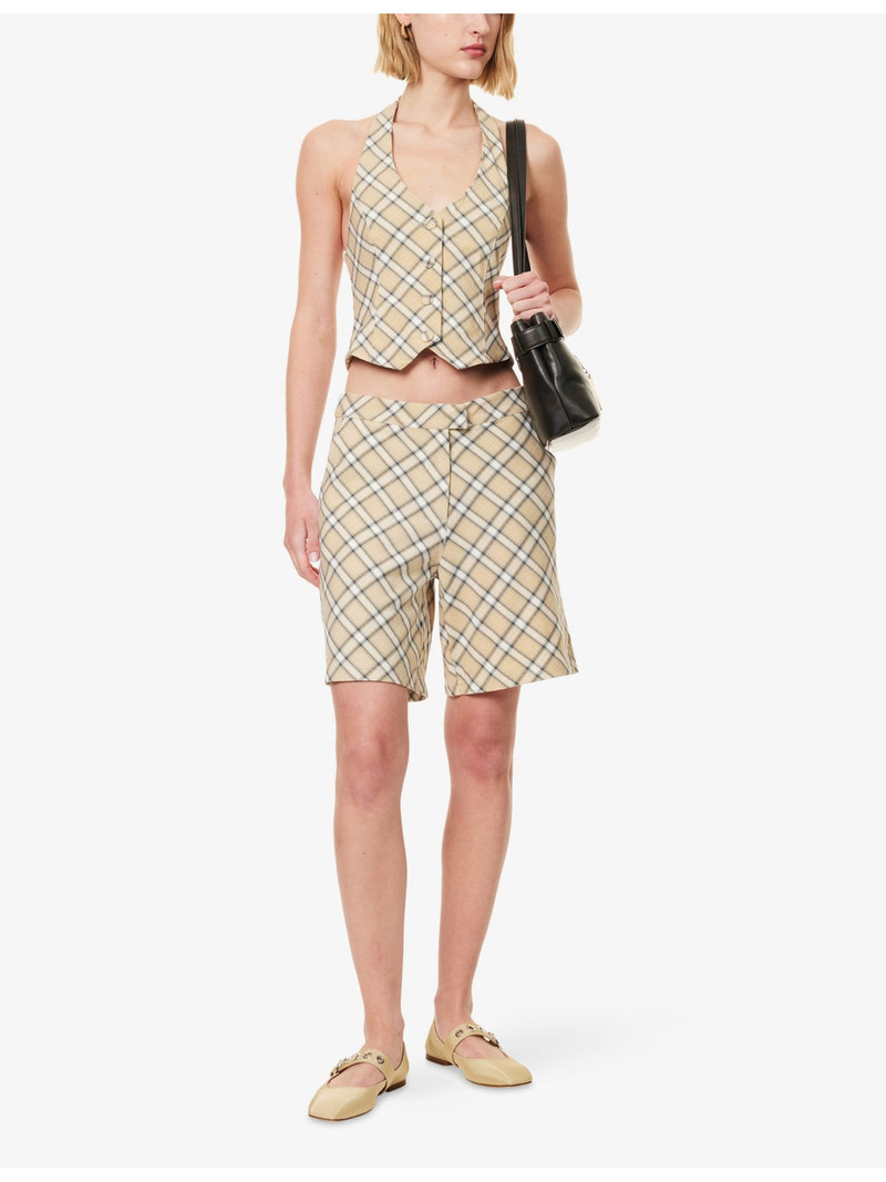 House of Sunny Sloane Check-Print Stretch-Woven Shorts outlook