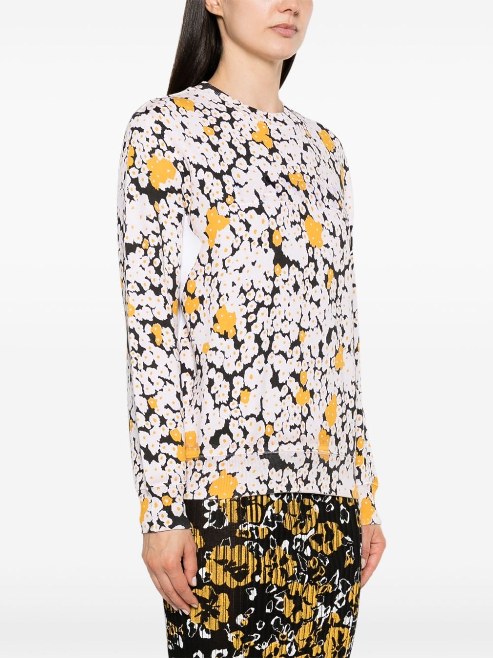floral-print cotton sweatshirt - 3