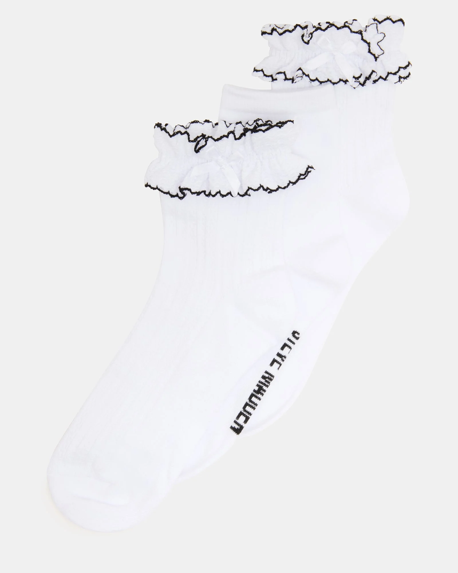 2 PACK AVA RUFFLE SOCKS WHITE - 1