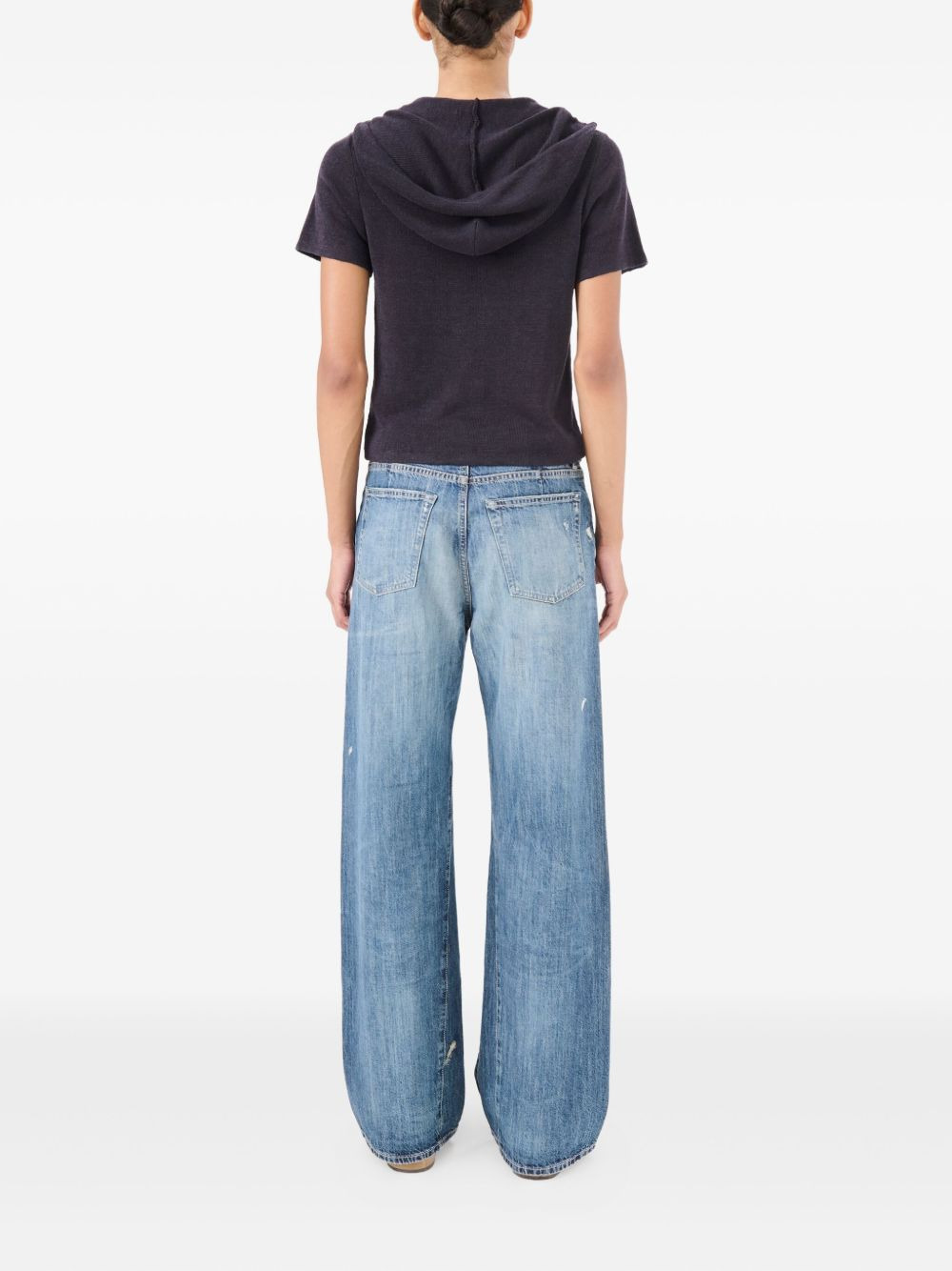 hooded zip-up top - 3